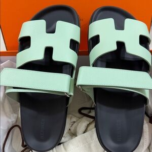 Hermès mint Green chypre Sandals